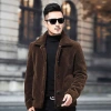 2020 Haining Autumn and Winter faux leather jackets for men, new styles of granular cashmere, lambskin, sheepskin cut fleece jackets and lapel cotton-padded jackets details Picture